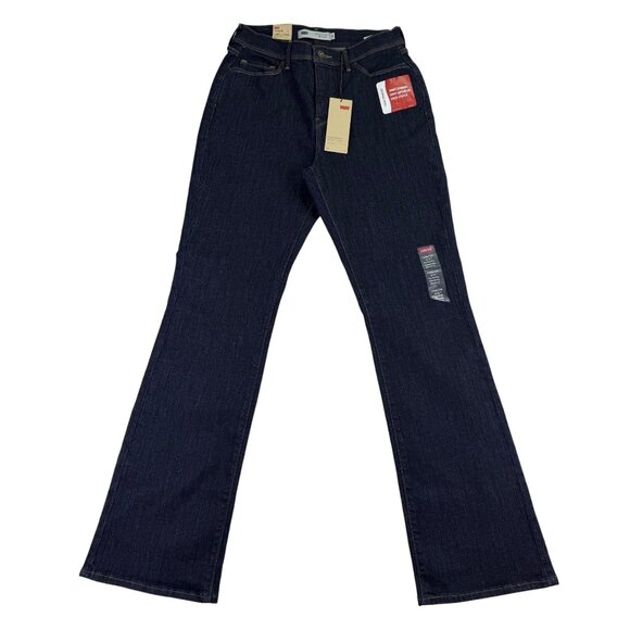 Levis Womens Dark Wash Denim Bootcut Jeans Mid Rise Slimming Size 10 Medium Fit - Picture 1 of 16